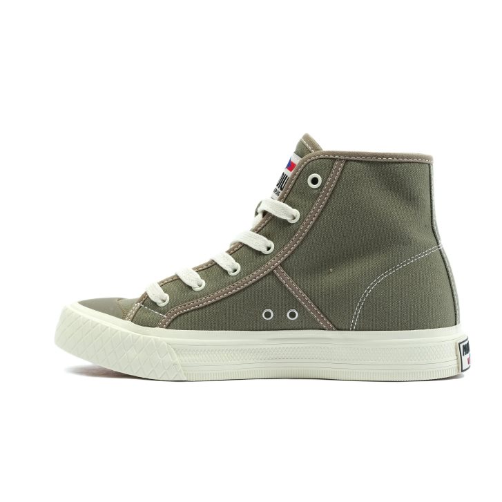 Palladium Palla Louvel High Tops Men's Sneakers Olive | UK Q184-KQT